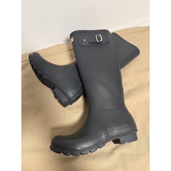 Hunter Boots Womens Size 7 Black Original Tall Rain Wellington Waterproof Rubber - Picture 3 of 9